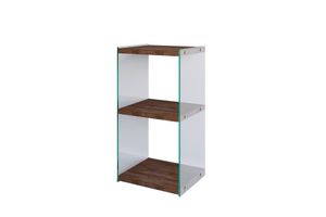 Niagara Bookcase, Tempered Glass And Solid Wood