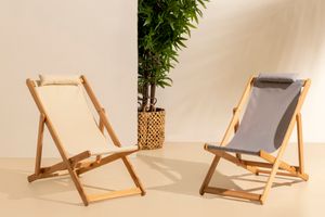 Bysay Folding Lounge Outdoor Chair, Grey