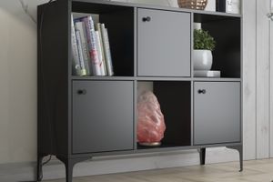 Orbit Multifunctionele Kast met 3 Deuren en Metalen Poten, Zwart