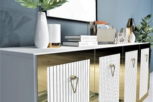 Bare Sideboard, White & Gold