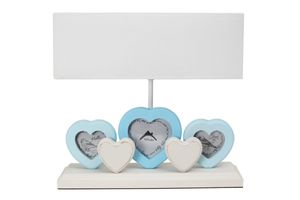 Misto Home Framed Table Lamp Heart, Blue