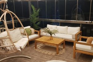 Lina Outdoor Sofa Set, Cream