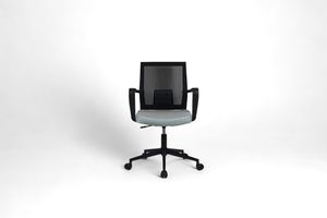 Mesh Bureaustoel, Metalen Poten, Grijs