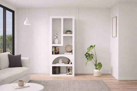 NISHA VİTRİN KİTAPLIK, BEYAZ, 150 CM