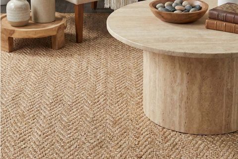 PERA HALI KAHVE VE BEYAZ KÜÇÜK ZİKZAK SİSAL TARZI HALI FM03W 80X150 CM