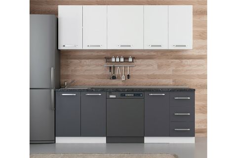 MİNAR 220 CM MUTFAK DOLABI BEYAZ ANTRASİT 220 A11