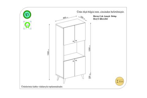 EXCLUSİVE 4 KAPAKLI ÇOK AMAÇLI DOLAP, ANTRASİT