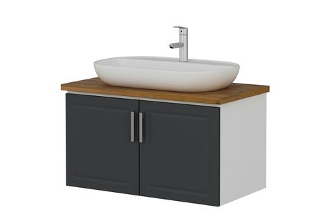 SANYA BANYO DOLABI ALT 85CM AS2K TZG BEYAZ ANTRASİT