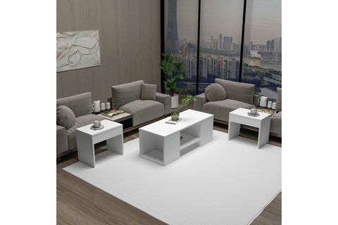 ARNETTİ SARTOS ZİGONLU ORTA SEHPA, BEYAZ