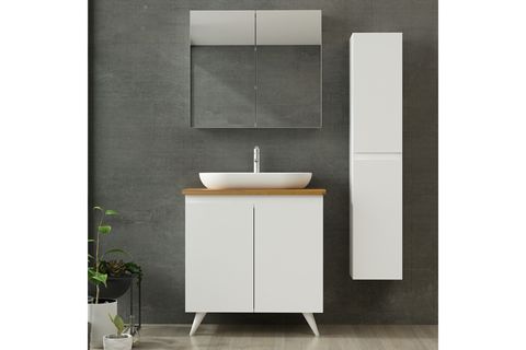 NİKA BANYO DOLABI AY2K100, BEYAZ, 85 CM