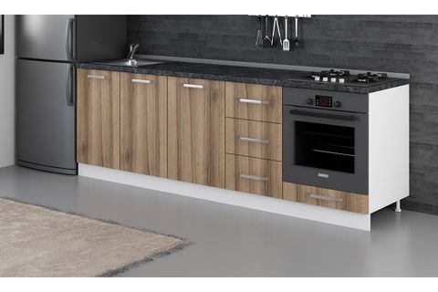 MİNAR 245 CM MUTFAK DOLABI BEYAZ DORE 245-D4-ALT MODÜL