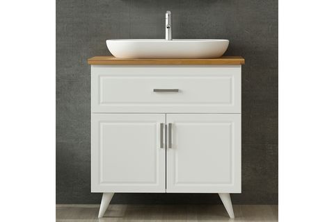 SANYA BANYO ALT DOLABI, BEYAZİ 85CM