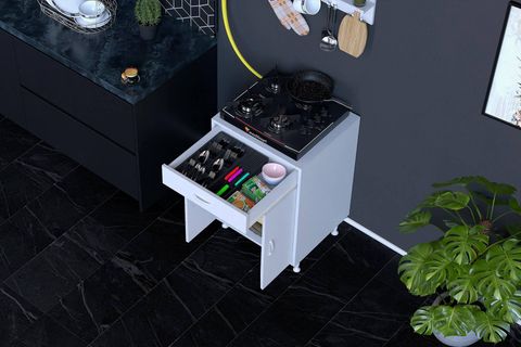 QPLAS M OCAK ALTI 1 RAFLI SET, 56 CM, ASKILI RAFLI