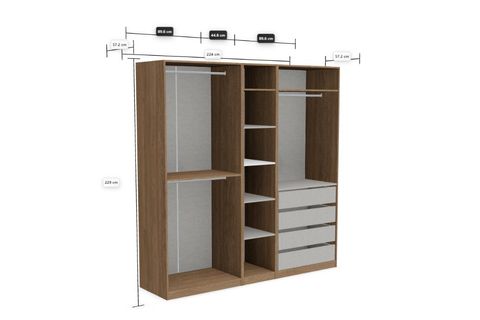 LUNA NOX GARDIROP, MEŞE, 5 KAPAKLI