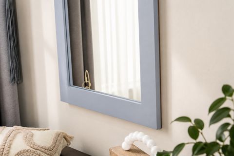 DFN WOOD DEKORATİF DUVAR BOY AYNASI, GRİ, 120X50