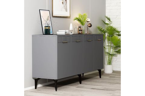 ALVİN KONSOL, 4 KAPAKLI, ANTRASİT ALTIN