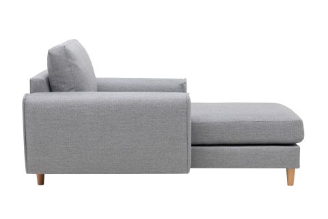 MERLİN DAYBED, FİTİLLİ KOL, NATUREL AYAK, KETEN KUMAŞ, GRİ