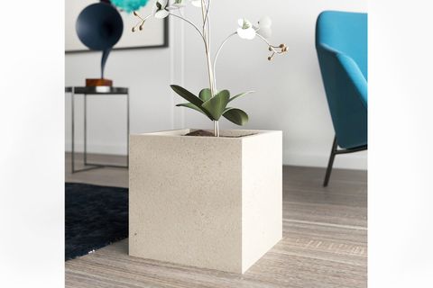 HAFİF BETON SAKSI TERRAZO CUBE XL KIRMIZI