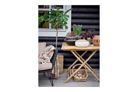 SİYAH RATTAN DİKİŞLİ EL YAPIMI VAZO MİNİMALİST