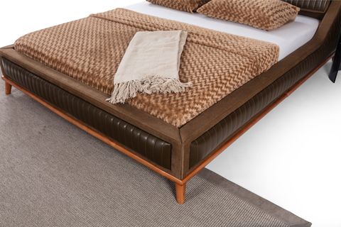 LOFT BAŞLIK MEKANİZMALI SOFTY AHŞAP KASA ÇİFT KİŞİLİK KARYOLA, 160X200
