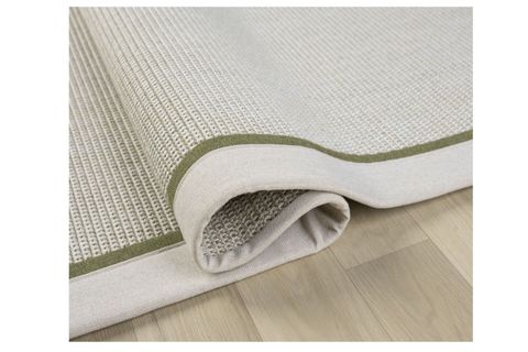 ÇİFT BORDÜRLÜ HASIR DOKULU SİSAL SALON MAKİNE HALISI, KREM, 120X600, 664, YEŞİL KREM