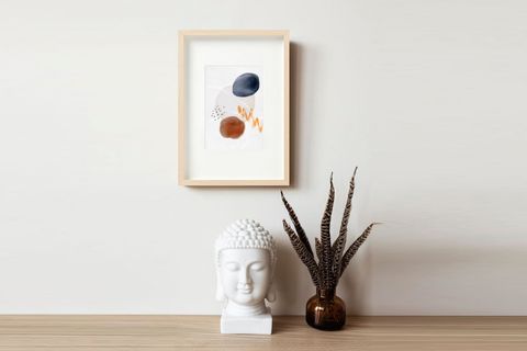 LUNGO SOYUT BASKILI POSTER TABLO, BEJ ÇERÇEVE, 21X30