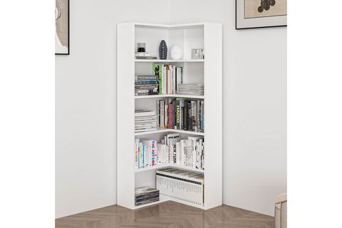 ADEL KÖŞE KİTAPLIK, BEYAZ, 4 RAFLI