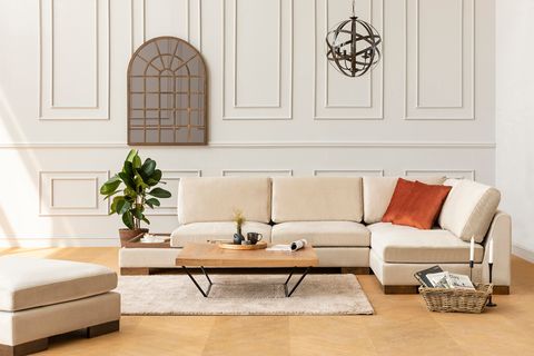 Tulip Corner Sofa Right Chaise, Beige