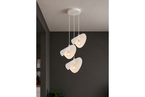 VELARİS ÜÇLÜ METAL SARKIT AVİZE, BEYAZ