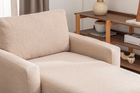 MERLİN DAYBED, İNCE KOL, NATUREL AYAK, RECYCLED KUMAŞ, CAPPUCİNO
