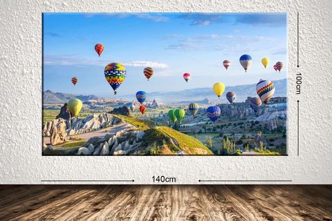 KAPADOKYA BALONLAR DEV BOYUT MANZARA KANVAS TABLO, 100X140
