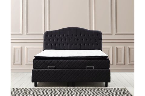 VASSİ ÇİFT KİŞİLİK BAZA+BAŞLIK+YATAK, ANTRASİT, 140X200