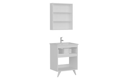 NİKA BANYO DOLABI 65CM AY2K1Ç 2K2A ETJ BEYAZ ANTRASİT