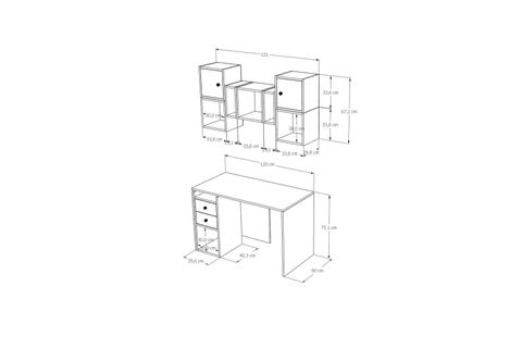BK ÇALIŞMA MASASI, 2 KAPAK 2 ÇEKMECELİ