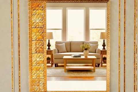 FLOWERS MASİF KAYIN AHŞAP EL YAPIMI AYNA