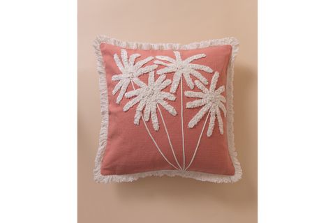 THE MİA BOHEM PALMİYE DESENLİ KIRLENT, SOMON 45X45 CM