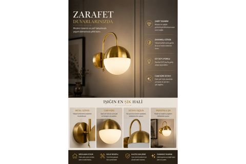 KÜRE APLİK ESKİTME BEYAZ CAMLI