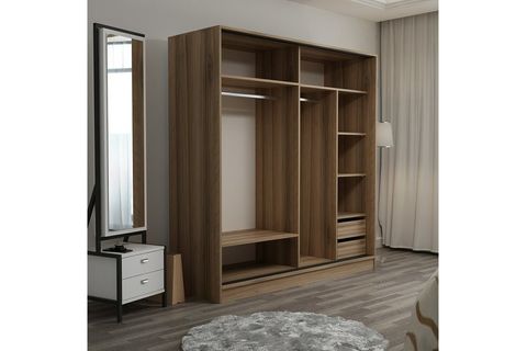 MİNAR KALE DOLAP, 2 KAPAKLI SÜRGÜLÜ, ANTRASİT BEYAZ