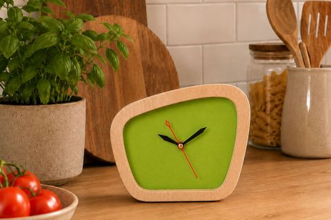 WOODESK TEMPUS AHŞAP ÖZEL TASARIM MASA SAATİ, YEŞİL