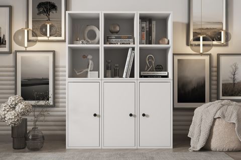 LEKSA 3 KAPAKLI RAFLI KİTAPLIK 97 CM BEYAZ KTP-1069-Ç