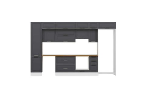 ALVİNKA 380X240 CM KLASİK MEBRAN MUTFAK DOLABI, MBB E90B50S40 1 MEBRAN ANTRASİT SUNTALAM