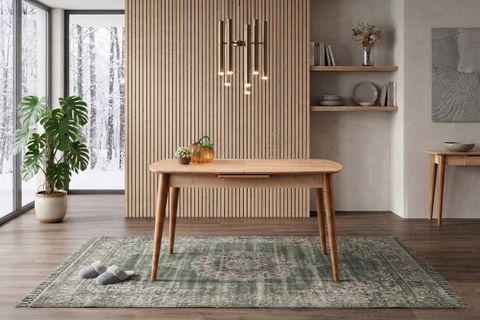 ESSEN MASA VE ETRO SANDALYE TAKIMI, SAFİR MEŞE, 130X80