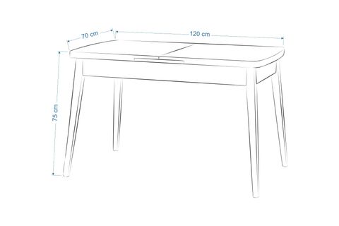 VİLİNZE MUTFAK MASA TAKIMI, GOLF TRAVERTEN, 70X120 CM