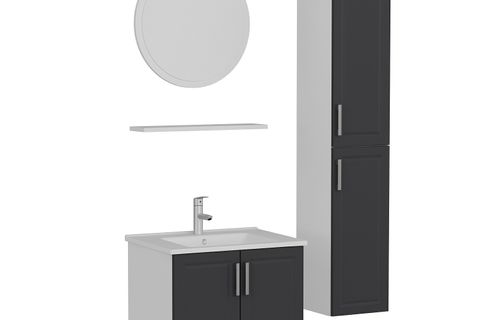 SANYA BANYO DOLABI 65CM AS2K+1YA1R+ETJ+BOY BEYAZ ANTRASİT