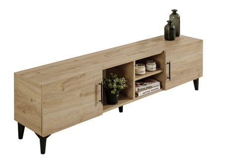 BLESK TV ÜNİTESİ, CEVİZ, 180 CM TV