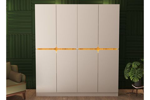 KATRE 8 KAPAKLI 2 ÇEKMECELİ LEDLİ DOLAP, CEVİZ