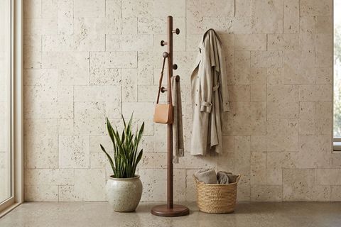 MATTEO MASİF KAYIN AHŞAP ASKILIK, CEVİZ, 178 CM