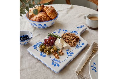 PEYNİR SUNUM TABAĞI MAVİ BEYAZ