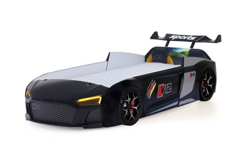 AUDİ IŞIKLI ARABALI YATAK, SİYAH, V12