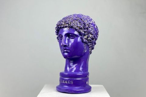HERMES PURPLE PEARL POP ART DEKORATİF ROMA YUNAN HEYKELLERİ